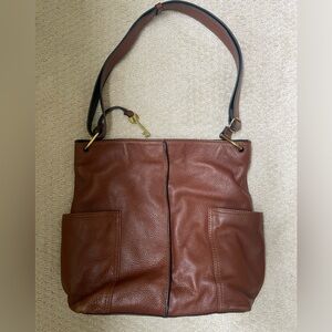 Fossil brown leather crossbody